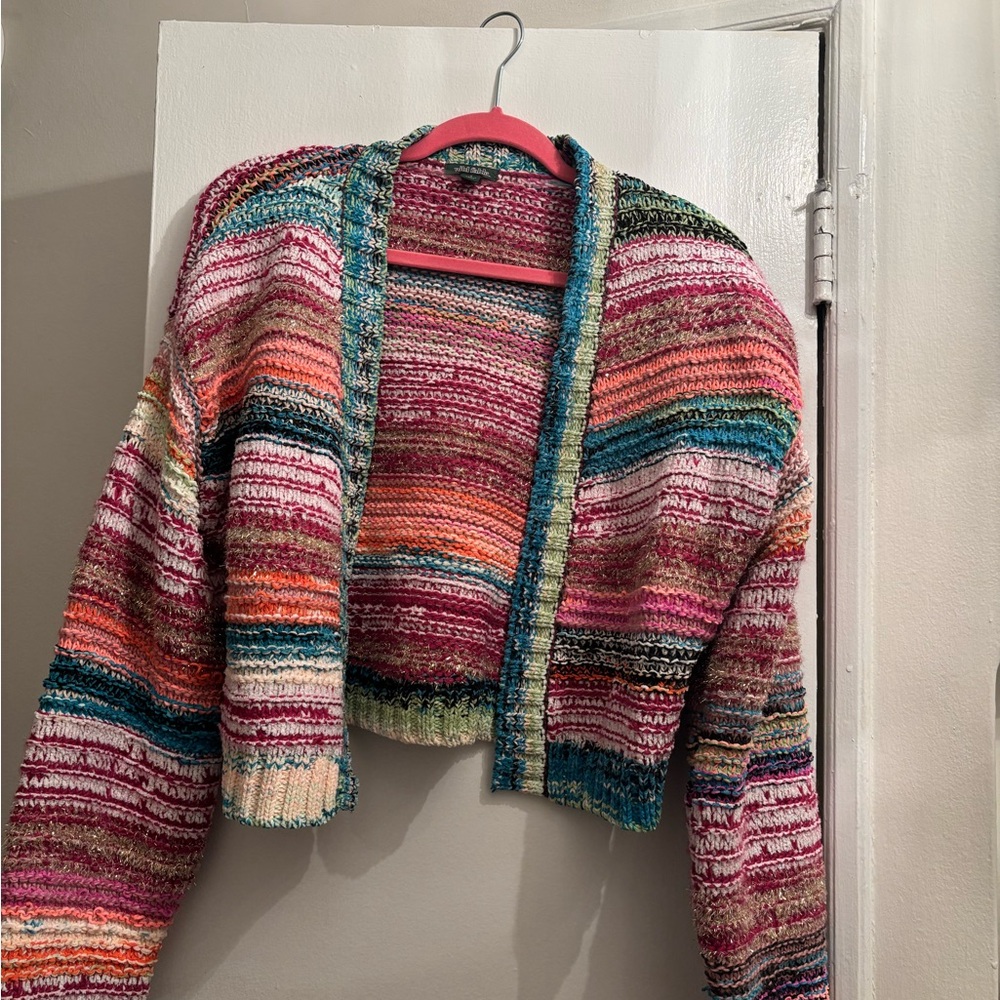 Multicolor Striped Women's Cardigan